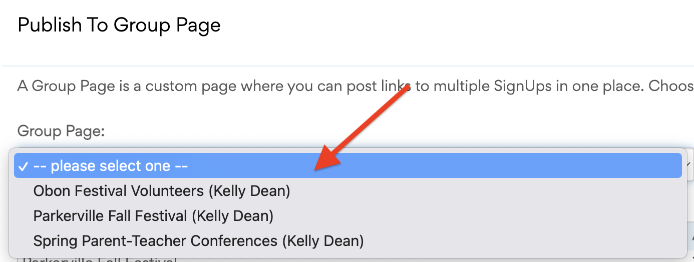25.MyGroupPages.105.4.SelectGroupPageToPublishTo.png